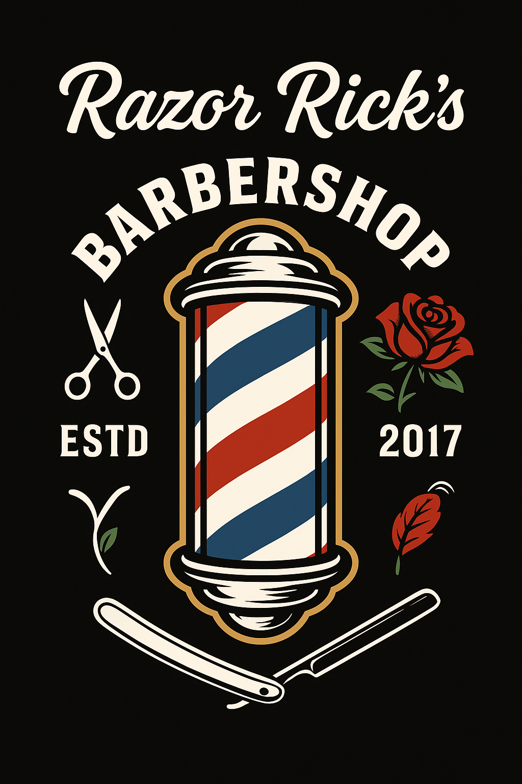 Razor Rick's Barbershop Logo Austin TX