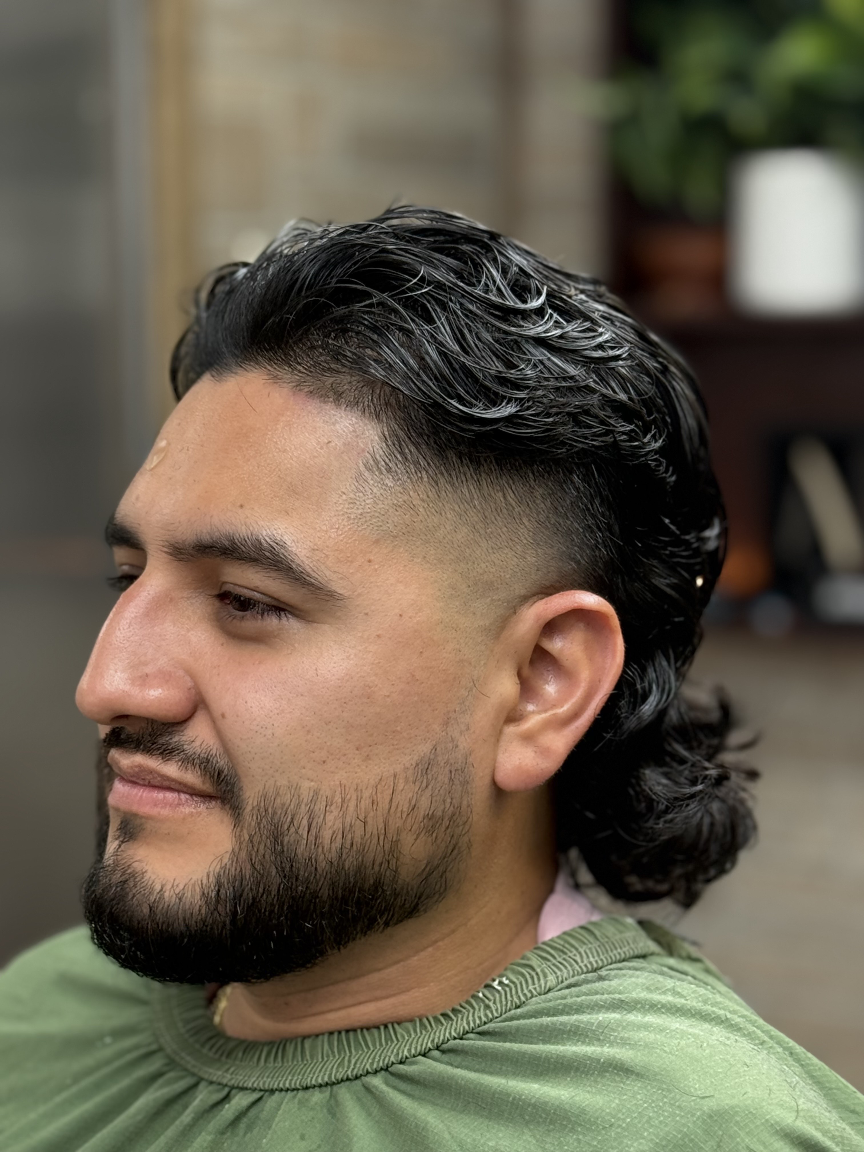 Beard line-up with straight razor at Razor Rick's Barbershop Austin TX
