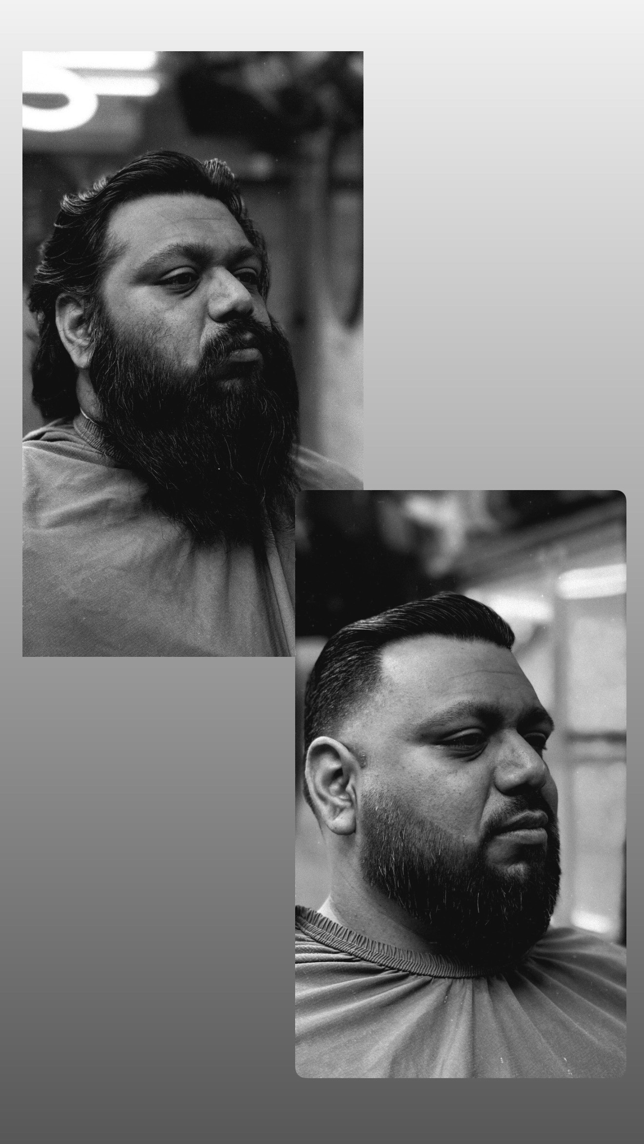 Full beard grooming before and after at Razor Rick's Barbershop South Austin