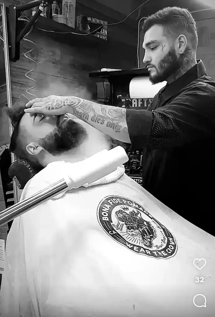 Hot towel straight razor shave at Razor Rick's Barbershop South Austin Texas
